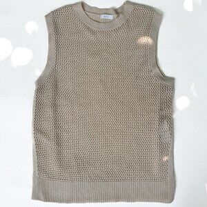 LOWRYS FARM Open Knit Vest with Side Slits - Cream